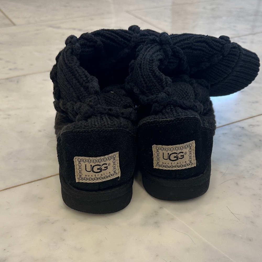 UGG Kids Black Knit Boots